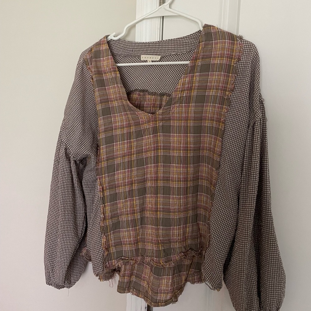 Promesa Billowy Plaid Blouse